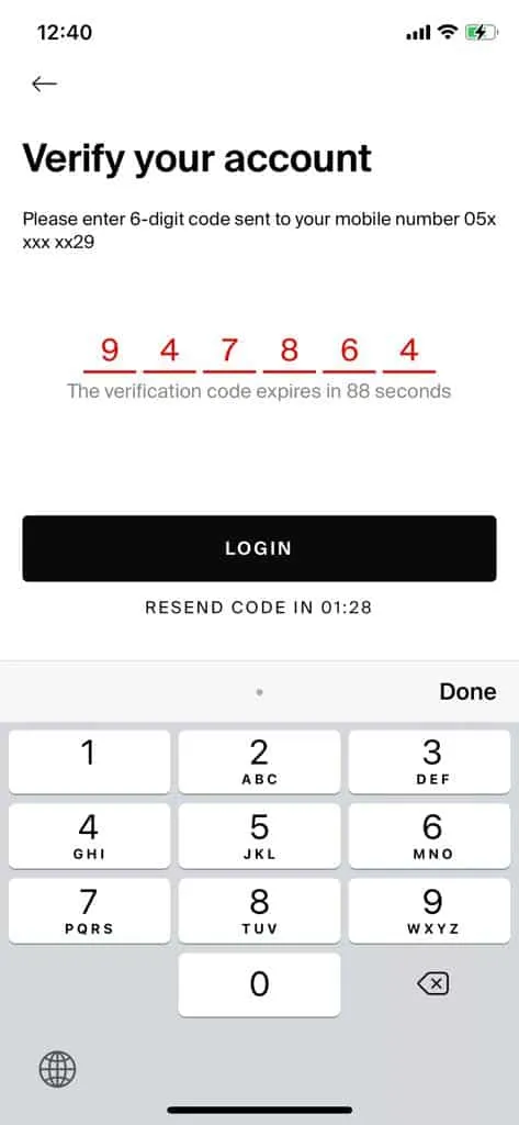 Etisalat login registration form verification