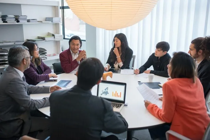 Marketing staff meeting in dubai office
